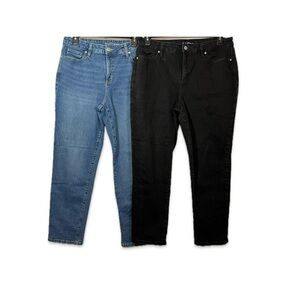 Style & Co Girlfriend Jeans Bundle Women’s Size 14 1-Blue & 1-Black Denim Jeans